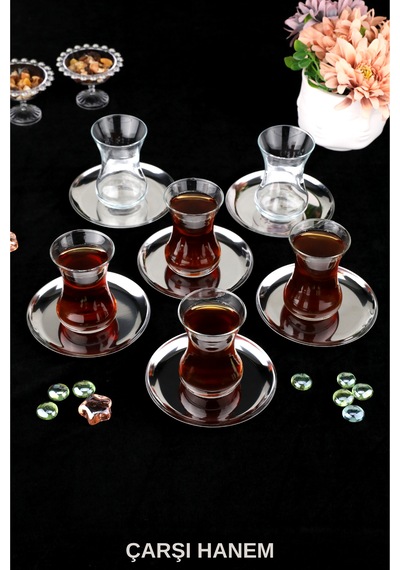 Yuvarlak 6 Parça Gümüş Paslanmaz Çelik Yuvarlak Çerezlik Tabağı
