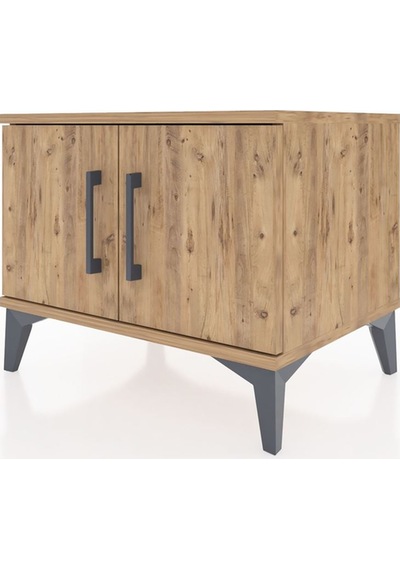 Hyperion Komodin Tek Raflı 2 Kapaklı 60x44x48 Çam-çam Çam
