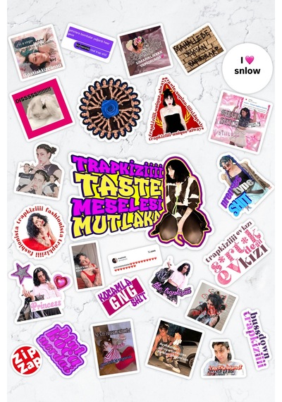 Trapkiziiii Special Edition Yapışkanlı Folyo Sticker Paketi 25 Adet Sınırlı Sayıda Çok Renkli