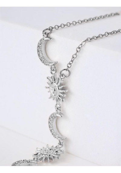 Jimmy Key Jimmy Key Gümüş Rengi Güneş Ve Ay Model Y Kolye 6sw428829161