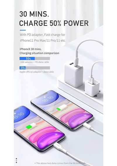 Mcdodo Ca-7290 20w Pd Flexible Serisi Type-c Lightning Data-şarj Kablosu 1.2m, Sku: Smg8690010140296
