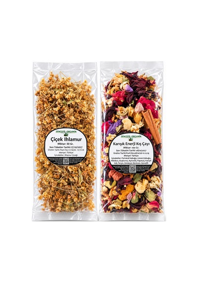 Karışık Enerji Kış Çayı 100 Gr. + Çiçek Ihlamur 50 Gr. İkili Çay Seti