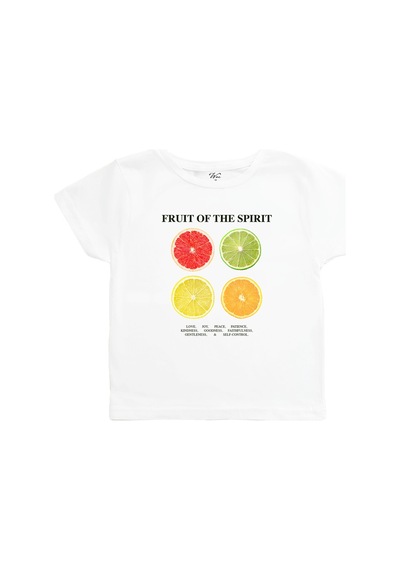 Startmore Kadın Yaz Meyveleri Baskılı Baby Tee Crop Beyaz