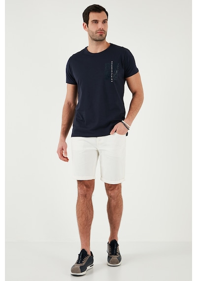 Buratti Bisiklet Yaka Pamuklu Slim Fit Erkek T Shirt 541Quint Lacivert