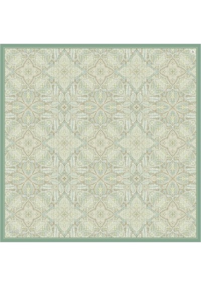 Armine İpek Eşarp 2026 Yaz - 9540-54 Yeşil Twill Yeşil Mor