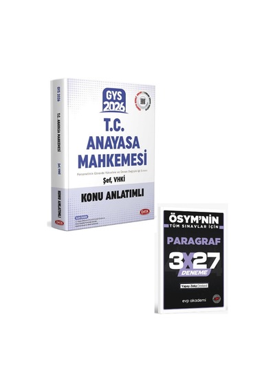 Data 2026 Gys Tc Anayasa Mahkemesi Şef, Vhki Konu Anlatımlı+ Evp Akademi Paragraf