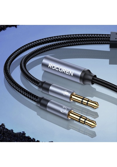 Rocoren Hi-fi Trrs Mikrofon Ve Kulaklık Ayırıcı 3.5mm Y Jack Kablo