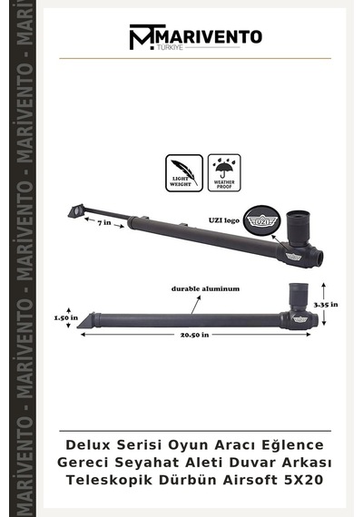 Delux Serisi Oyun Aracı Eğlence Gereci Seyahat Aleti Duvar Arkası Teleskopik Dürbün Airsoft 5x20