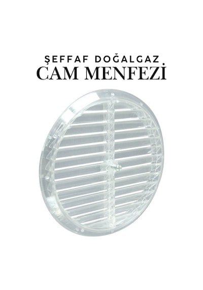 Doğalgaz Havalandırma Yuvarlak Mutfak Cam Menfezi Şeffaf 18cm Hava Akış Kanalı Güvenlik Gaz Kaçağı