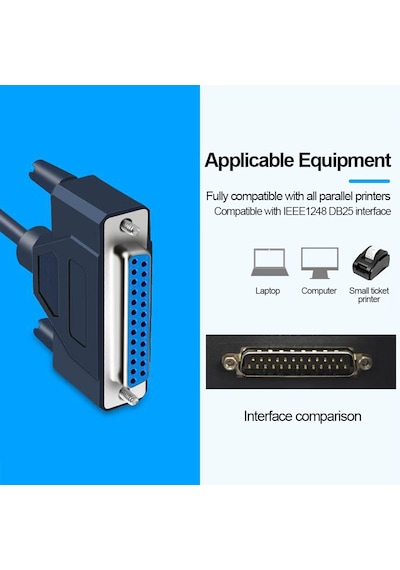 Usb Lpt Yazıcı Dnüştürücü Kablosu 1 Metre