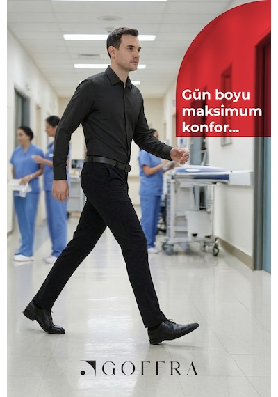 Goffra Erkek North Esnek Relaxed Beli Lastikli Jogger Pantolon Siyah M702-r0311-04 Siyah