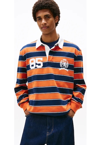 Tommy Hilfiger Tjm Rlx Strıpe Rugby, Szz Turuncu Erkek Polo T-shirt