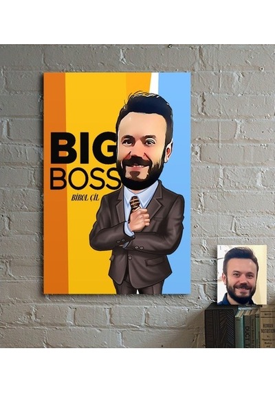 Kişiye Özel Bay Big Boss Karikatür Ahşap Tablo - 3