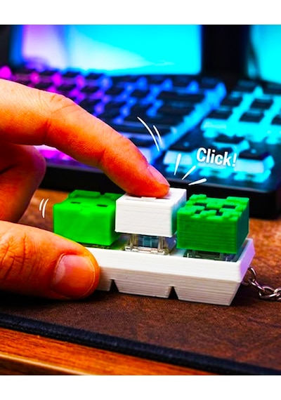 Minecraft Temalı 3'lü Klavye Tuşu Anahtarlık Creeper, İskelet Ve Zombi 3d Baskı Anahtarlık Beyaz