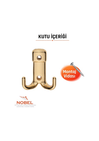Kare Askı, Metal Vestiyer Askısı, Altin, Duvar Ve Dolap Askılığı 5'li Set Vidalı Altın