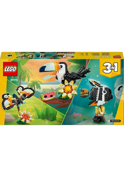 LEGO® Creator 3'ü 1 Arada Vahşi Hayvanlar: Tropikal Tukan Kuşu 31173 - 7 Yaş ve Üzeri Çocuklar için Yaratıcı Oyuncak Yapım Seti (225 Parça) LEGO® Creator 3'ü 1 Arada Vahşi Hayvanlar: Tropikal Tukan Kuşu 31173 - 7 Yaş ve Üzeri Çocuklar için Yaratıcı Oyuncak Yapım Seti (225 Parça)