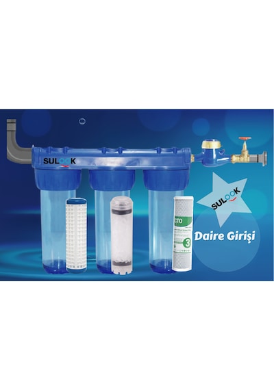 Üçlü Su Filtresi Daire ve Bina Girişi için Üçlü Set Arıtma Sistem