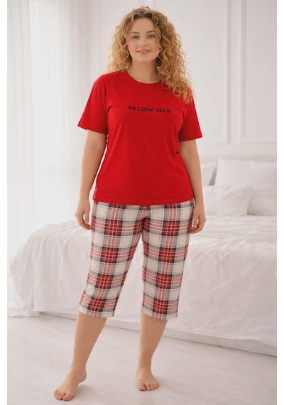 Mihra Kadın Milan Büyük Beden Bisiklet Yaka Kısa Kol Kapri Pijama Takımı 50503k - 1 Adet Kırmızı Mihra Kadın Milan Büyük Beden Bisiklet Yaka Kısa Kol Kapri Pijama Takımı 50503k - 1 Adet Kırmızı
