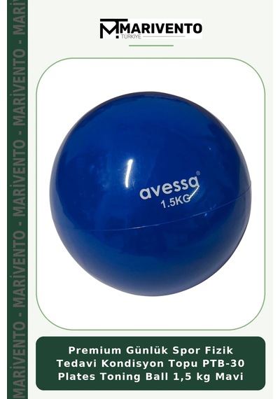 Premium Günlük Spor Fizik Kondisyon Topu Ptb-30 Plates Toning Ball 1,5 Kg Mavi