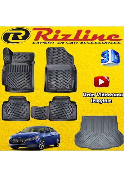 Hyundai Elantra 3D Paspas+Bagaj Havuzu 2020 Sonrası Set Rizline N11.21408