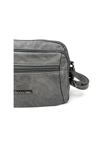 Sanmorris 5 Bölmeli Suni Deri Küçük Çapraz Askılı Omuz Çantası Sı-05 Grey
