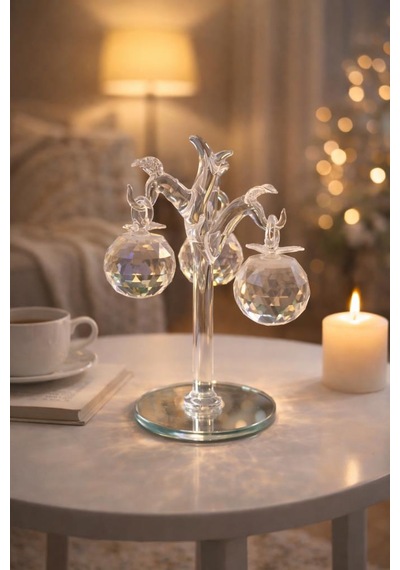 Şeffaf Kristal Biblo Masaüstü Ve Vitrin İçin Şık Dekoratif Kristal Obje 15 Cm