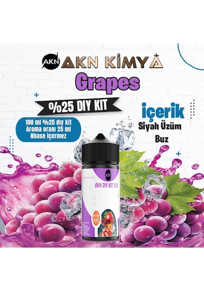 Grapes Yoğun Dıy Kit Siyah Üzüm Buz Gıda Aroması %25 Oranda Aroma İçerir Hazır Değildir 100 Ml