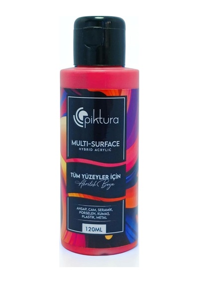 Multi-surface Hibrit Akrilik Boya, 120ml, Su Bazlı, Ahşap Cam Seramik Metal Kumaş Plastik İçin Derin Kırmızı