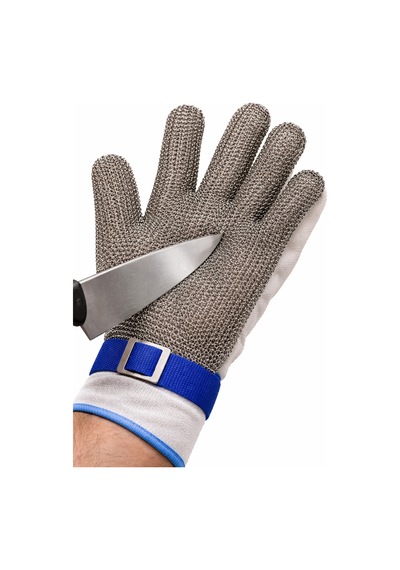 2'li Kesilmez Çelik Tel Örgü Eldiven Ve Kumaş Eldiven Set - Small Beden Metal