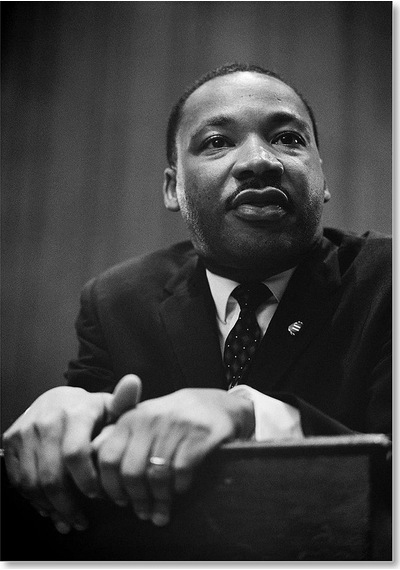 Cakasepetim Martin Luther King Basın Toplantısı Siyah Beyaz Ahşap Mdf Tablo