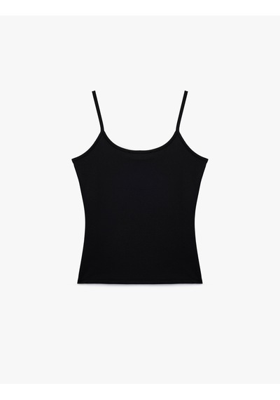 Koton U Yaka Kolsuz Slim Fit Basic Atlet Siyah 6sal30058ık