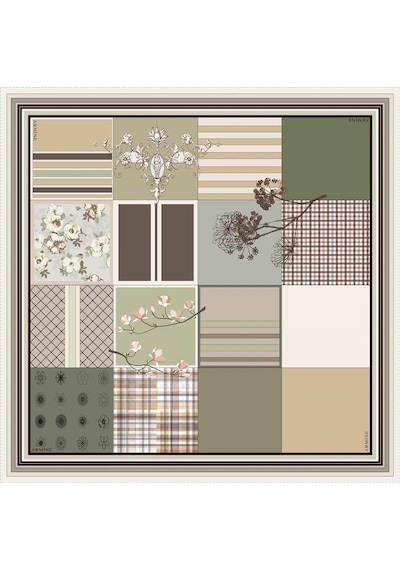 Armine İpek Eşarp Nostalji - 8303-33 Twill - 8128-21