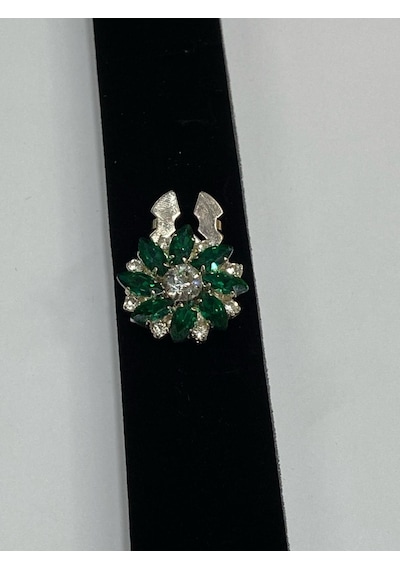 Taşlı Düğme /taşlı Klipsli Düğme/2,5 Cm Zümrüt