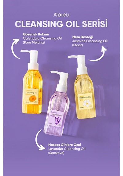 Lavanta İçeren Hassas Ciltlere Uygun Makyaj Temizleme Yağı A'pıeu Lavender Cleansing Oil Sensitive 49143351