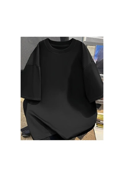 Panda Baskı Tekstil Viking Pusula Kuzgun Baskılı Özel Tasarım Oversize Tshirt Siyah