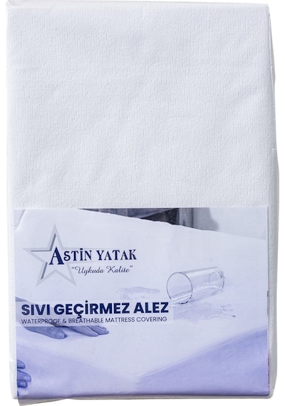 Yatak Alezi, Çift Kişilik Sıvı Geçirmez Yatak Koruyucu (484529302) Beyaz
