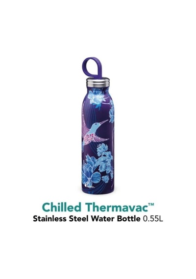 Aladdin X Naito Chilled Thermavac Paslanmaz Çelik Su Şişesi 0.55 Lt Mor Siyah