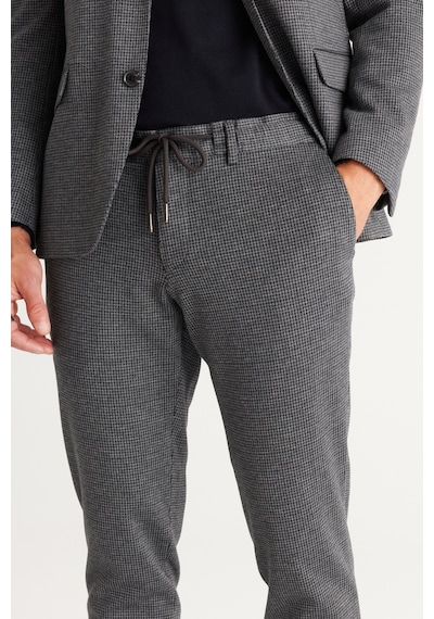 AC&Co / Altınyıldız Classics Erkek Lacivert-gri Slim Fit Dar Kesim Mono Yaka Desenli Takım Elbise Lacivert - Gri