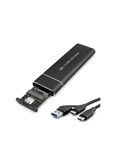 Ssd Kutu Type-c3.1 + Usb3.0 Nvme M2 Chıp Jms583 Siyah Hdx1768 5'li