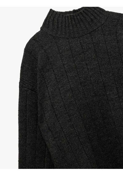 Koton Uzun Kollu Dik Yaka Oversize Triko Kazak Antrasit 6wak90172ht Antrasit Koton Uzun Kollu Dik Yaka Oversize Triko Kazak Antrasit 6wak90172ht Antrasit