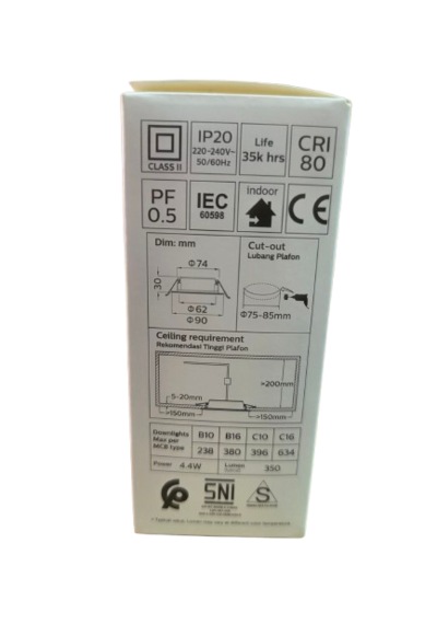 Phılıps 4,4w Led Spot 4000k Beyaz Işık Beyaz İle Sarı Işık Arası 350lümen Delik Çap 75-85mm 4lü Paket