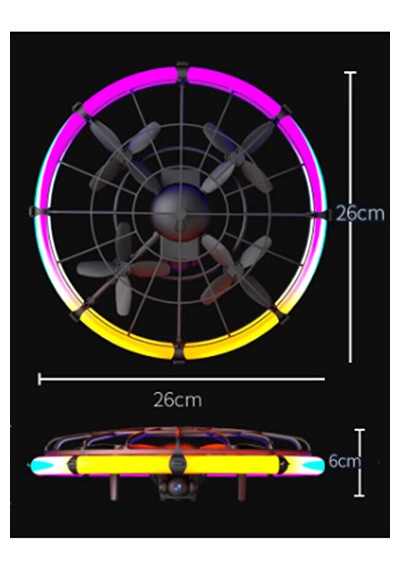 Hd Kameralı Led Işıklı Ufo Drone - Akıllı Sensörlü Uçan Disk Uzaktan Kumandalı Hobi & Oyuncak Drone