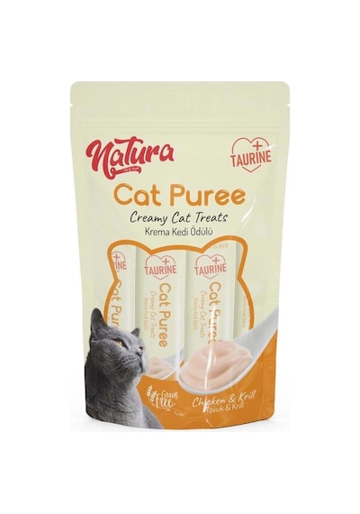 Eco Natura Pet Kedi Püre Kremli Tavuk Krill 5 X 12 Gr