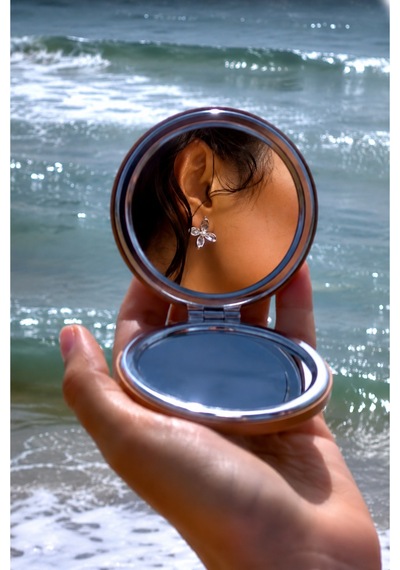 Pearl Collection Lily Pearl Silver İnci Çiçek Küpe Gümüş Gümüş