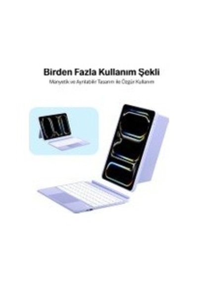 Bix Ik02 Manyetik Ayrılabilir İpad Uyumlu Için Touchpad Li Klavye Kılıfı Bluetooth 6.0 Type-c Şarjlı 7 Renk Bant Bix Ik02 Manyetik Ayrılabilir İpad Uyumlu Için Touchpad Li Klavye Kılıfı Bluetooth 6.0 Type-c Şarjlı 7 Renk Bant