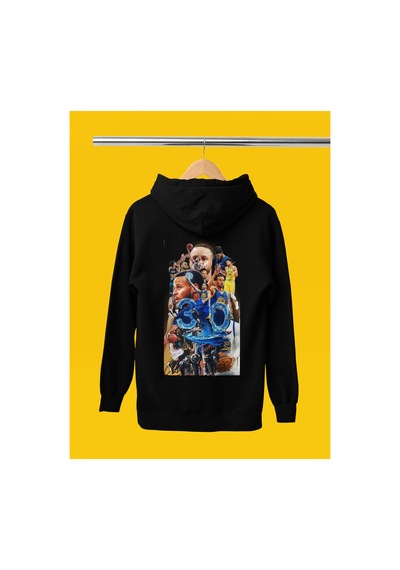Stil X Stephen Curry Baskılı Kapüşonlu Sweatshırt Siyah-1