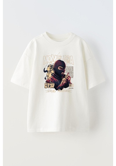 Thewert Unisex Money Era Tasarım Baskılı Pamuk Beyaz Oversize T-shirt