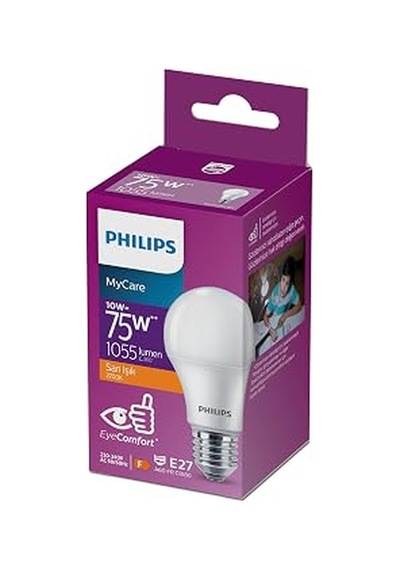 10 Watt Led Ampul, 2700k Sarı Işık, E27 Normal Duy, 75 Watt Eşleniği