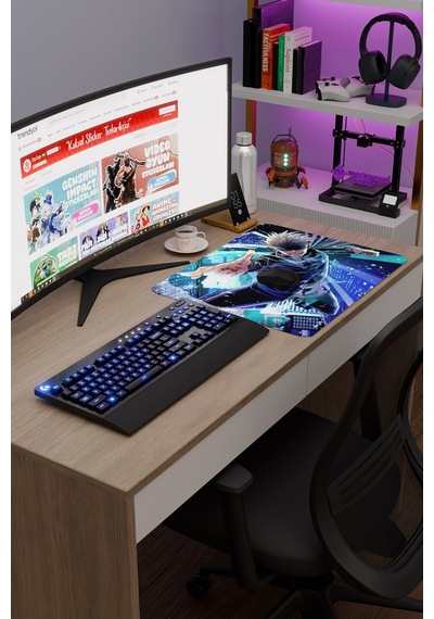 Jujutsu Kaisen Anime V3 - 48x40 Xl Gaming Kauçuk Kaymaz Taban Mouse Pad Fare Altlığı