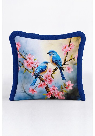 Kuş Çiçekli Bahar Desen Saçaklı Yastık Kılıfı - Sakura Pembe Lacivert Püsküllü Kırlent Kılıfı Kadim Atlas Aura Kuş Çiçekli Bahar Desen Saçaklı Yastık Kılıfı - Sakura Pembe Lacivert Püsküllü Kırlent Kılıfı Kadim Atlas Aura